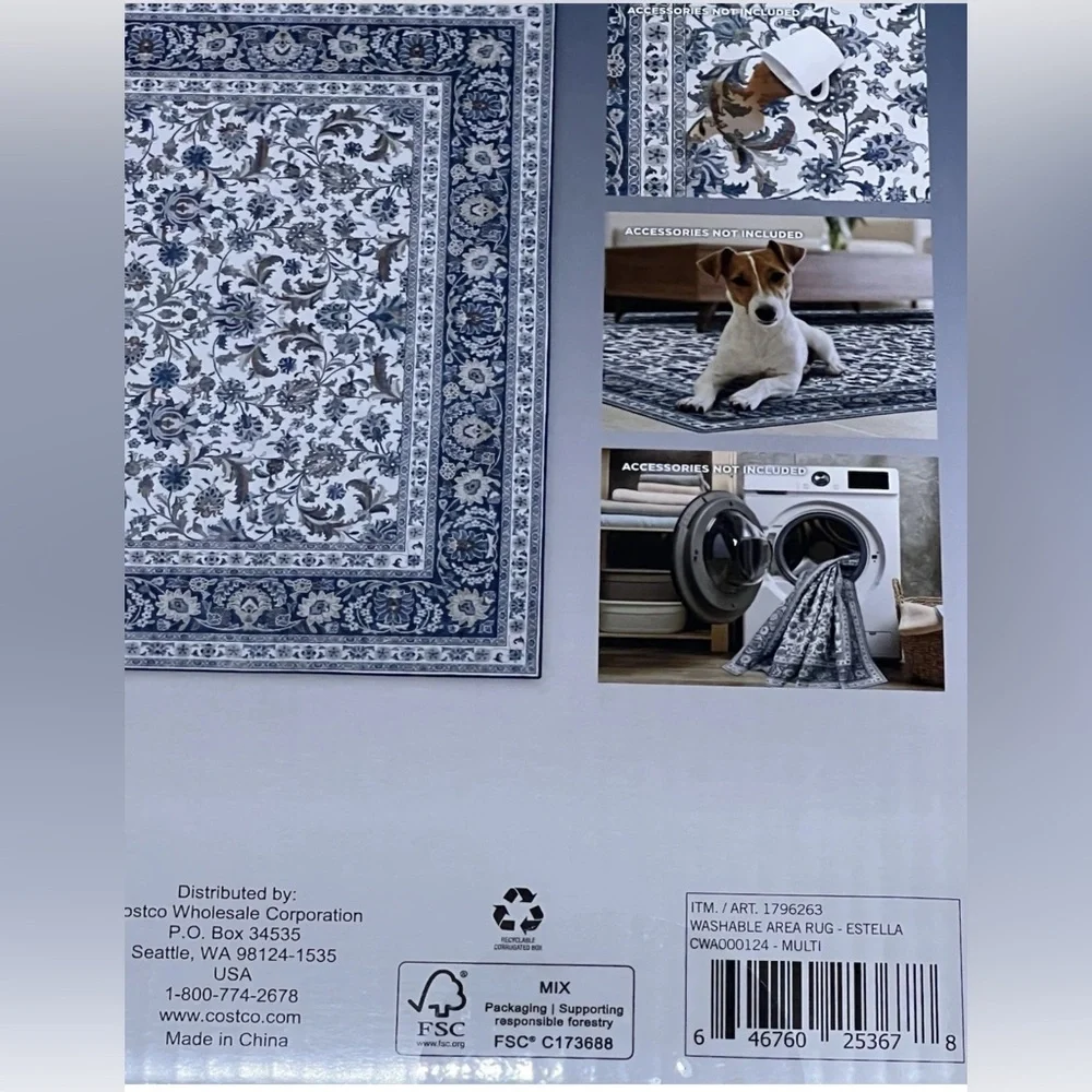 NEW Wyatt & Ash Washable Indoor Area Rug 5'3